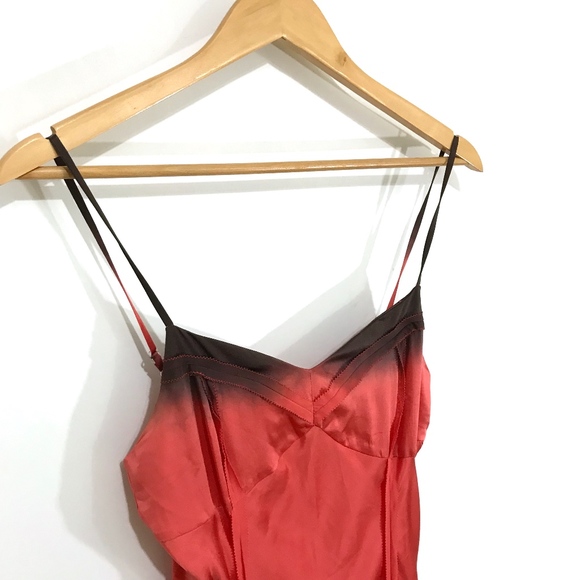 American Retro Ombre Silk Slip Dress - Picture 3 of 8